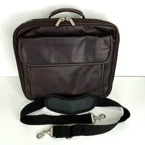 Vintage Latico Maroon Leather Laptop Bag Briefcase Travel File Organize Business